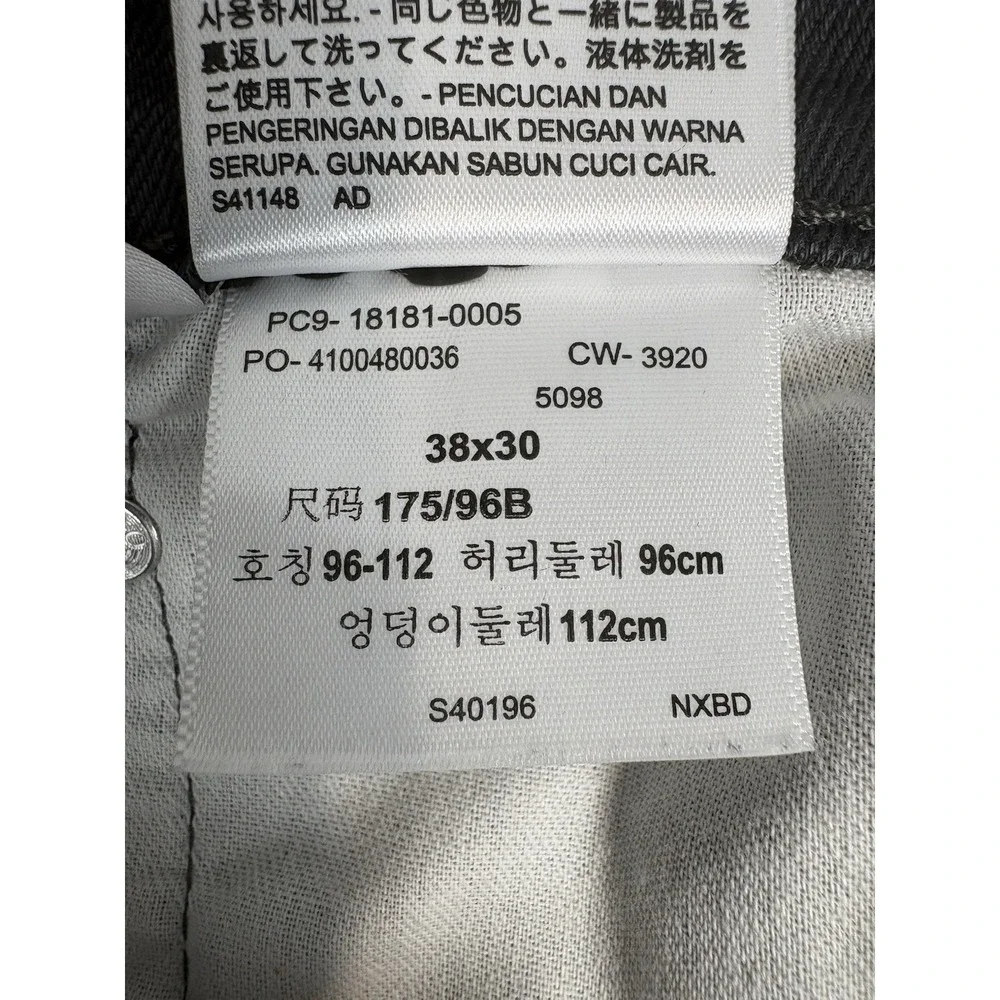 Levi's 541 Men's Jeans 38x30 Charcoal Gray Athletic Taper Stretch Denim